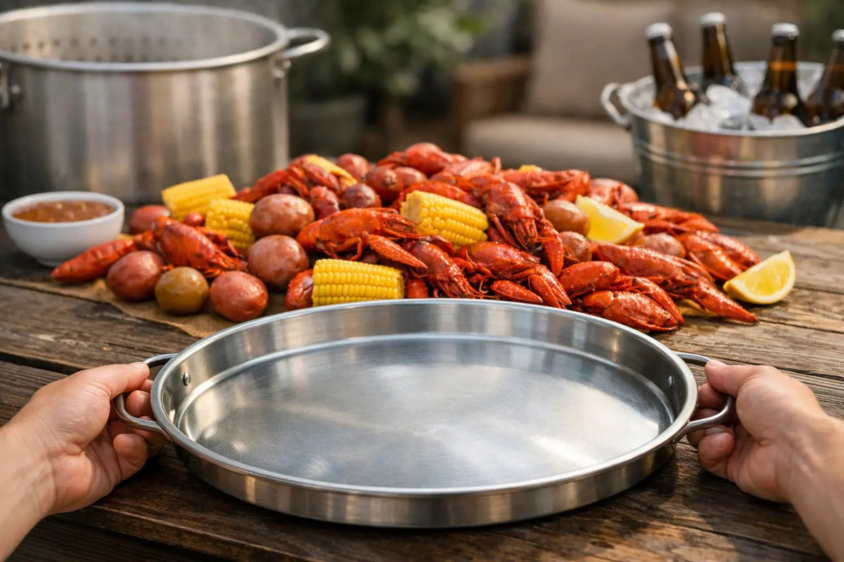 Choosing a Serving Tray for a Crawfish Boil - Classy Cajuns