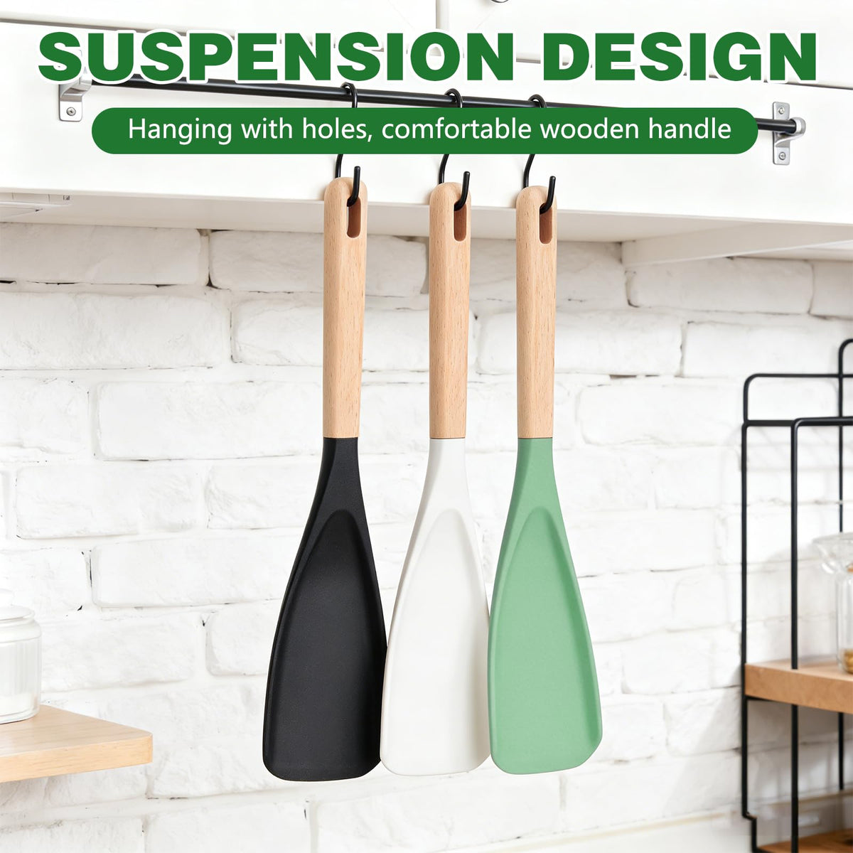Cedar Wood Silicone Spoonula Set 3-Pack – heat-resistant Cajun kitchen spatulas for roux stirring and Louisiana cooking – view 5