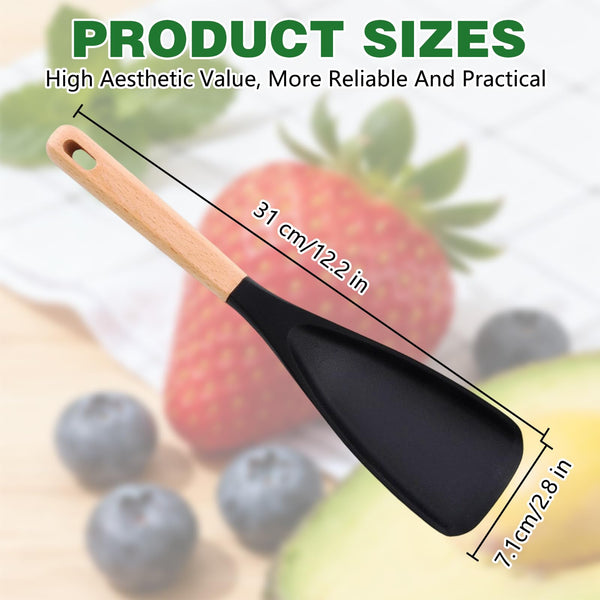 Cedar Wood Silicone Spoonula Set 3-Pack – heat-resistant Cajun kitchen spatulas for roux stirring and Louisiana cooking – view 6