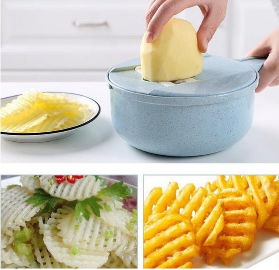 8 In 1 Mandoline Slicer Vegetable Slicer Potato Peeler Carrot Onion Grater With Strainer Vegetable Cutter Kitchen Accessories - Classy Cajuns