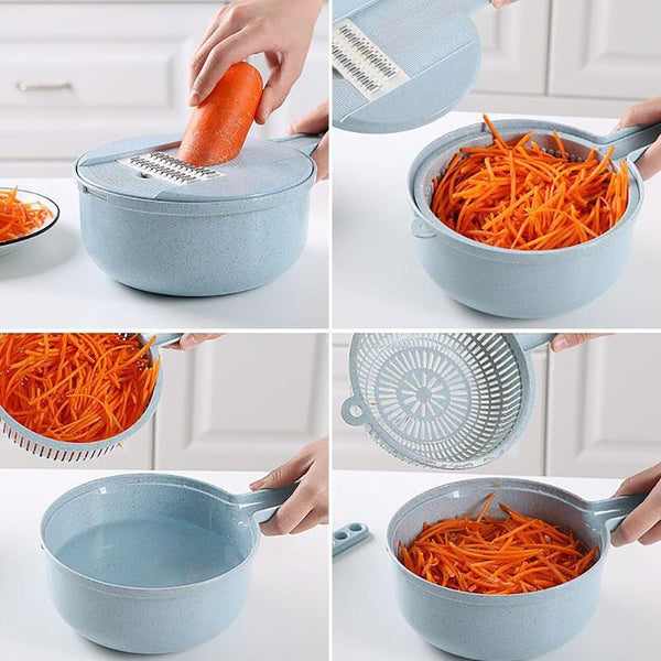 8 In 1 Mandoline Slicer Vegetable Slicer Potato Peeler Carrot Onion Grater With Strainer Vegetable Cutter Kitchen Accessories - Classy Cajuns