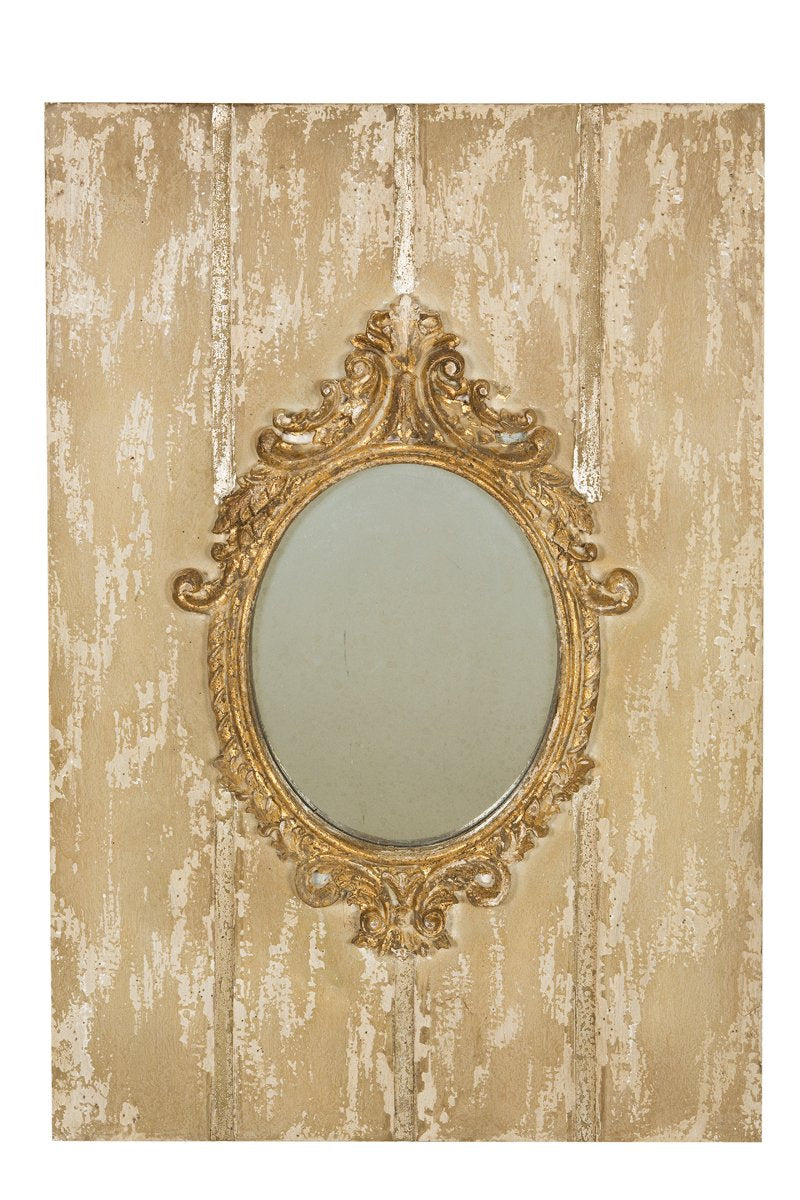 MANOR LUXE Somerset Mini Board Wall Mirror 24x36 Antique Gold