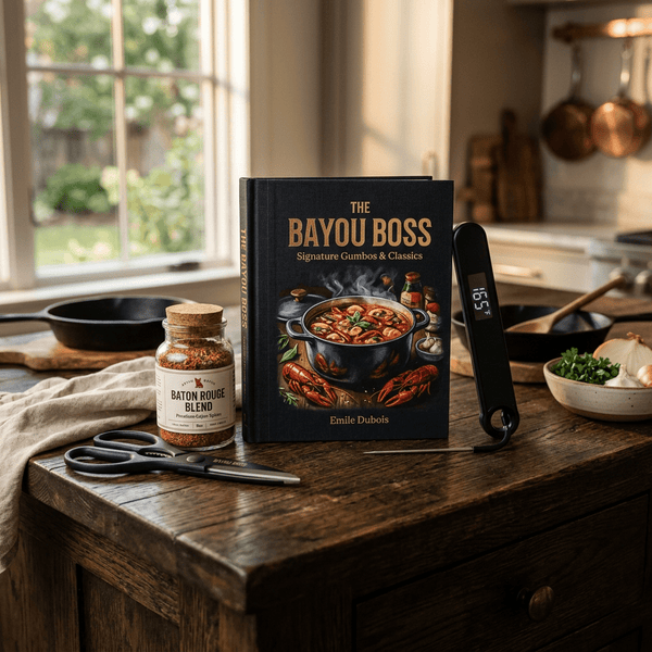 Bayou Starter Kit Bundle – essential Cajun kitchen collection including cookware, utensils and Louisiana cookbook