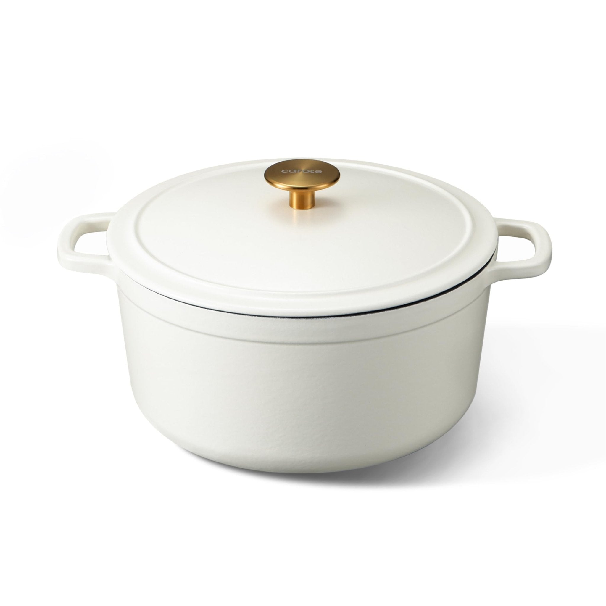 CAROTE 5QT Enameled Cast Iron Dutch Oven Pot with Lid, Heavy-Duty Dutch Oven for Sourdough Bread Baking, Braising, Stews, Roasting, Healthy & Non-Toxic, Dual Handles, All Stovetop Compatible, Oven Safe up to 500° F, Cream White - Classy Cajuns