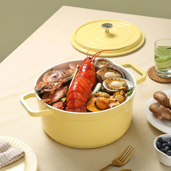 Enameled Cast Aluminum Dutch Oven with Lid Home Kitchen Enamel Stock - Classy Cajuns