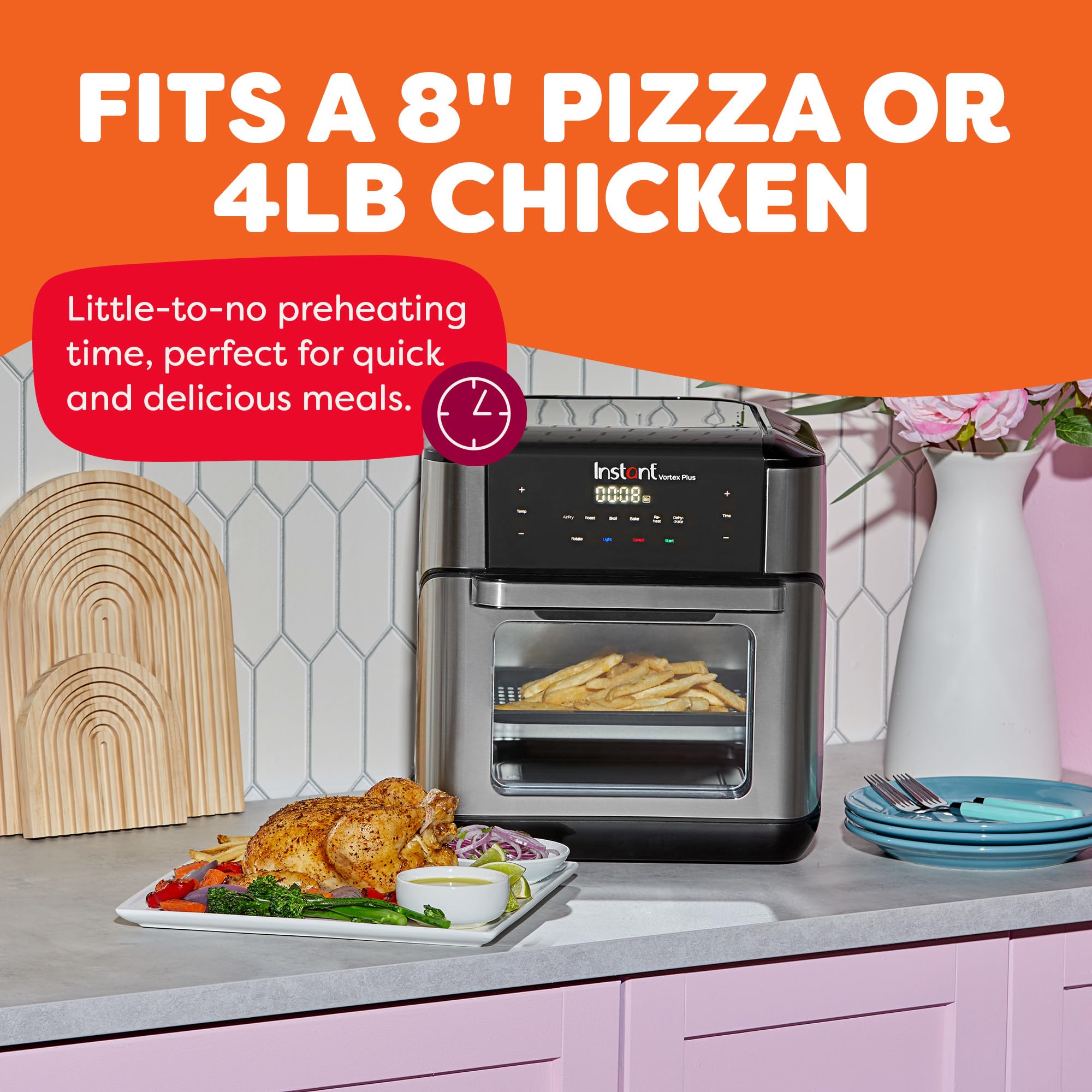 Instant Pot 10QT Air Fryer, 7-in-1 Functions with EvenCrisp Technology that Crisps, Broils, Bakes, Roasts, Dehydrates, Reheats & Rotisseries, Includes over 100 In-App Recipes, Stainless Steel - Classy Cajuns