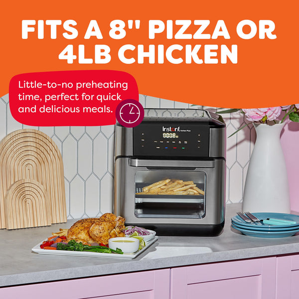 Instant Pot 10QT Air Fryer, 7-in-1 Functions with EvenCrisp Technology that Crisps, Broils, Bakes, Roasts, Dehydrates, Reheats & Rotisseries, Includes over 100 In-App Recipes, Stainless Steel - Classy Cajuns