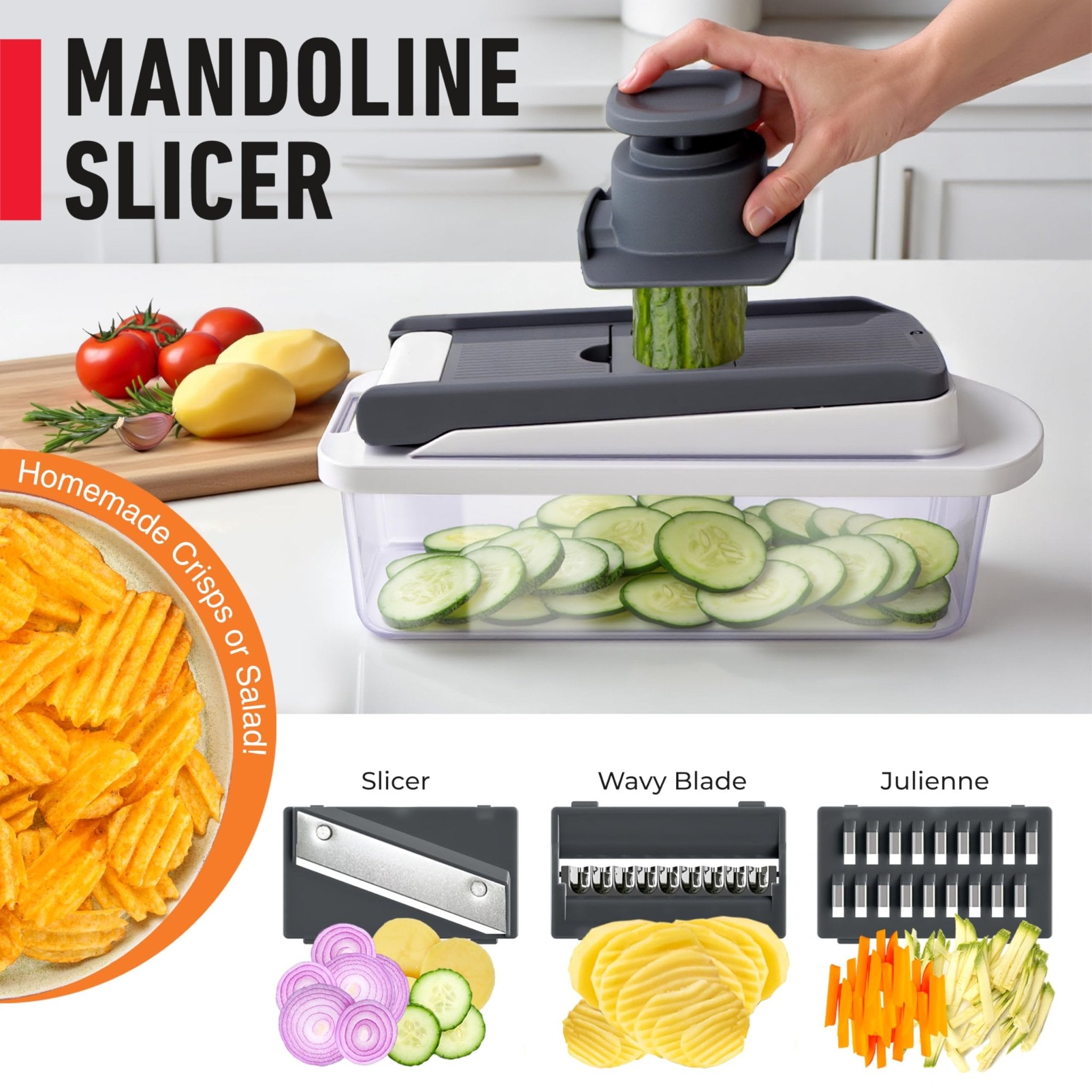 Mueller The Real Original Pro Chopper since 2013 Vegetable Chopper Mandoline Slicer, 8 Blade Food Veggie Chopper Onion Vegetable Cutter with Container, Kitchen Gadgets & Essentials, (10 in 1) - Classy Cajuns