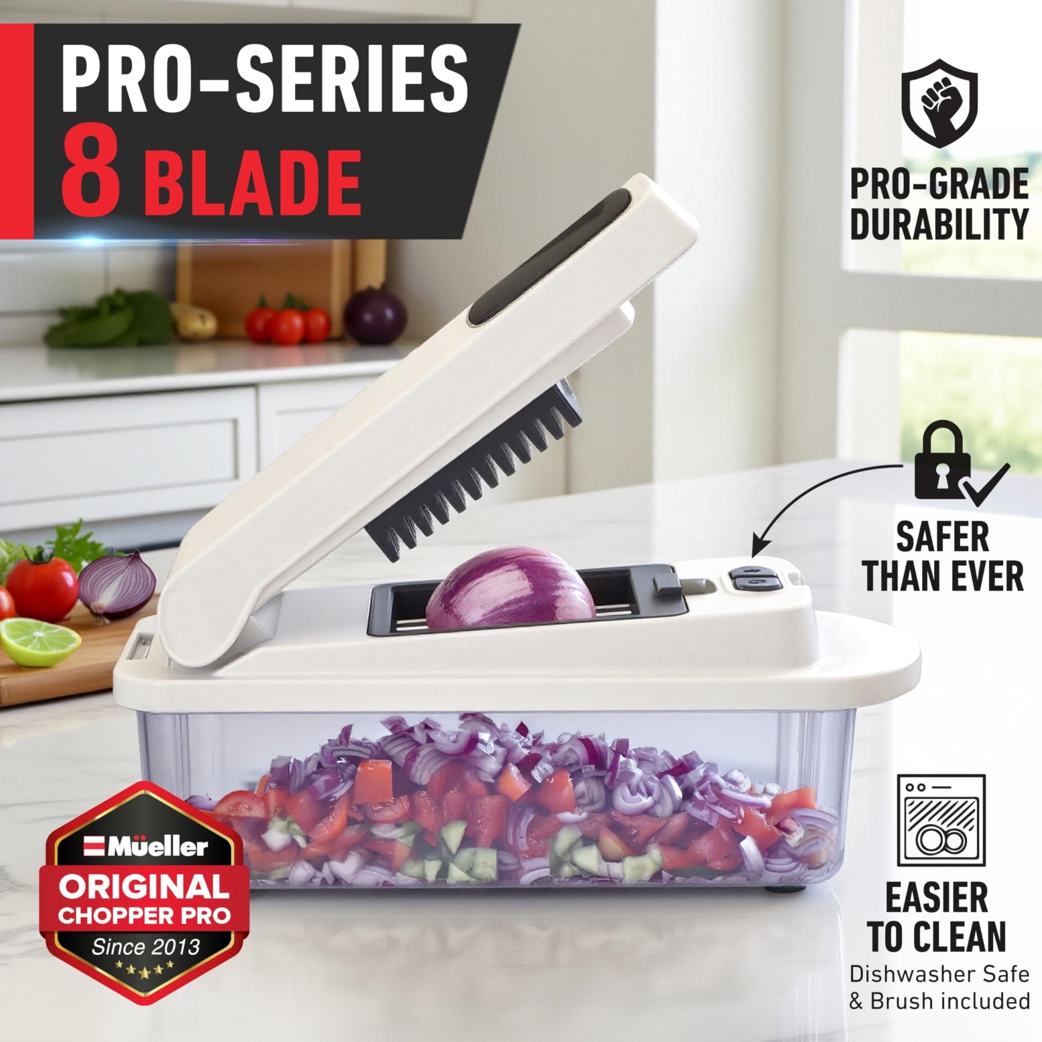 Mueller The Real Original Pro Chopper since 2013 Vegetable Chopper Mandoline Slicer, 8 Blade Food Veggie Chopper Onion Vegetable Cutter with Container, Kitchen Gadgets & Essentials, (10 in 1) - Classy Cajuns