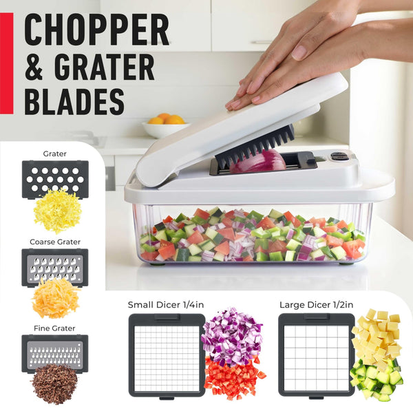 Mueller The Real Original Pro Chopper since 2013 Vegetable Chopper Mandoline Slicer, 8 Blade Food Veggie Chopper Onion Vegetable Cutter with Container, Kitchen Gadgets & Essentials, (10 in 1) - Classy Cajuns