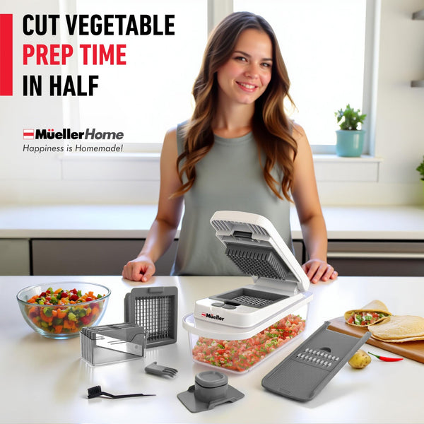 Mueller The Real Original Pro Chopper since 2013 Vegetable Chopper Mandoline Slicer, 8 Blade Food Veggie Chopper Onion Vegetable Cutter with Container, Kitchen Gadgets & Essentials, (10 in 1) - Classy Cajuns