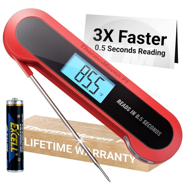 Professional 3X Faster 0.5sec Instant Read Meat Thermometer Digital, High Accuracy ±0.5°F, IP67 Waterproof, Auto Wake/Sleep & Rotate Display, NSF & NIST Certified, Backlight Fry Oil Candy Thermometer - Classy Cajuns