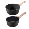 Saucepan Set, 1.5 QT & 2.5 QT Nonstick Saucepan With Glass Lids, Multipurpose Cooking Sauce Pots With Detachable Handles, Sauce Pan Kitchen Cooking Pot With Coating, Induction Compatible, Black - Classy Cajuns