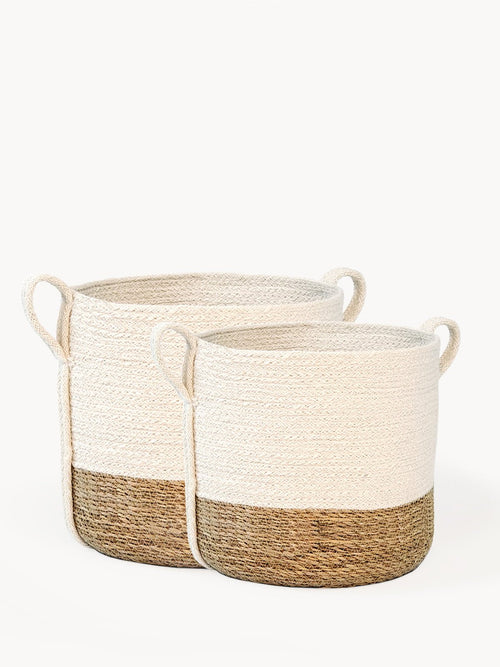 Handwoven Natural Fiber Storage Basket – Cajun kitchen organizer for produce, pantry staples and Louisiana home storage – view 1