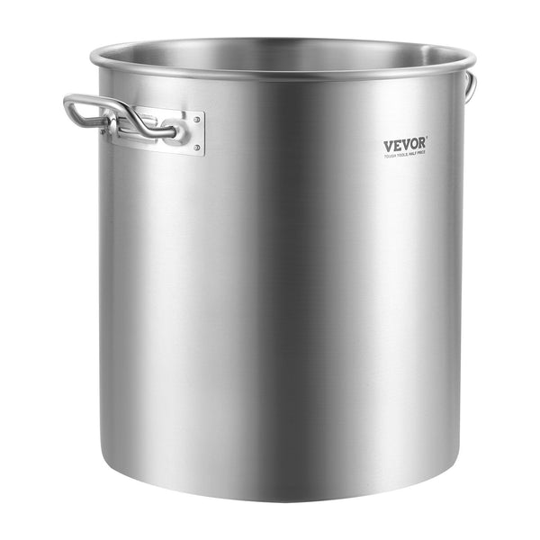 VEVOR Stainless Steel Stockpot, 42 Quart Large Cooking Pots, Cookware Sauce Pot With Strainer, Lid, And Handle, Heavy Duty Commercial Grade Stock Pot, Sanding Treatment, For Large Groups Events Silver - Classy Cajuns
