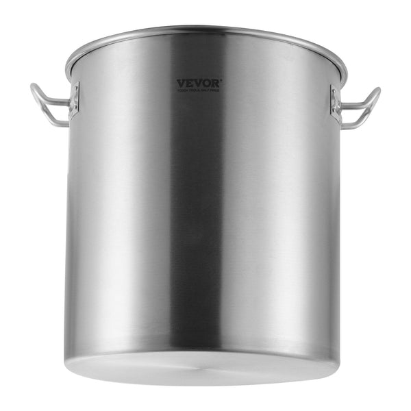 VEVOR Stainless Steel Stockpot, 42 Quart Large Cooking Pots, Cookware Sauce Pot With Strainer, Lid, And Handle, Heavy Duty Commercial Grade Stock Pot, Sanding Treatment, For Large Groups Events Silver - Classy Cajuns