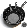 WANGYUANJI Cast Iron Skillet Set - 3-Piece (6/8/10 Inch) Uncoated Raw Iron Frying Pans - Traditional Heavy Duty Cookware for Oven, Grill, Campfire - Requires Seasoning for Natural Non-Stick - Classy Cajuns