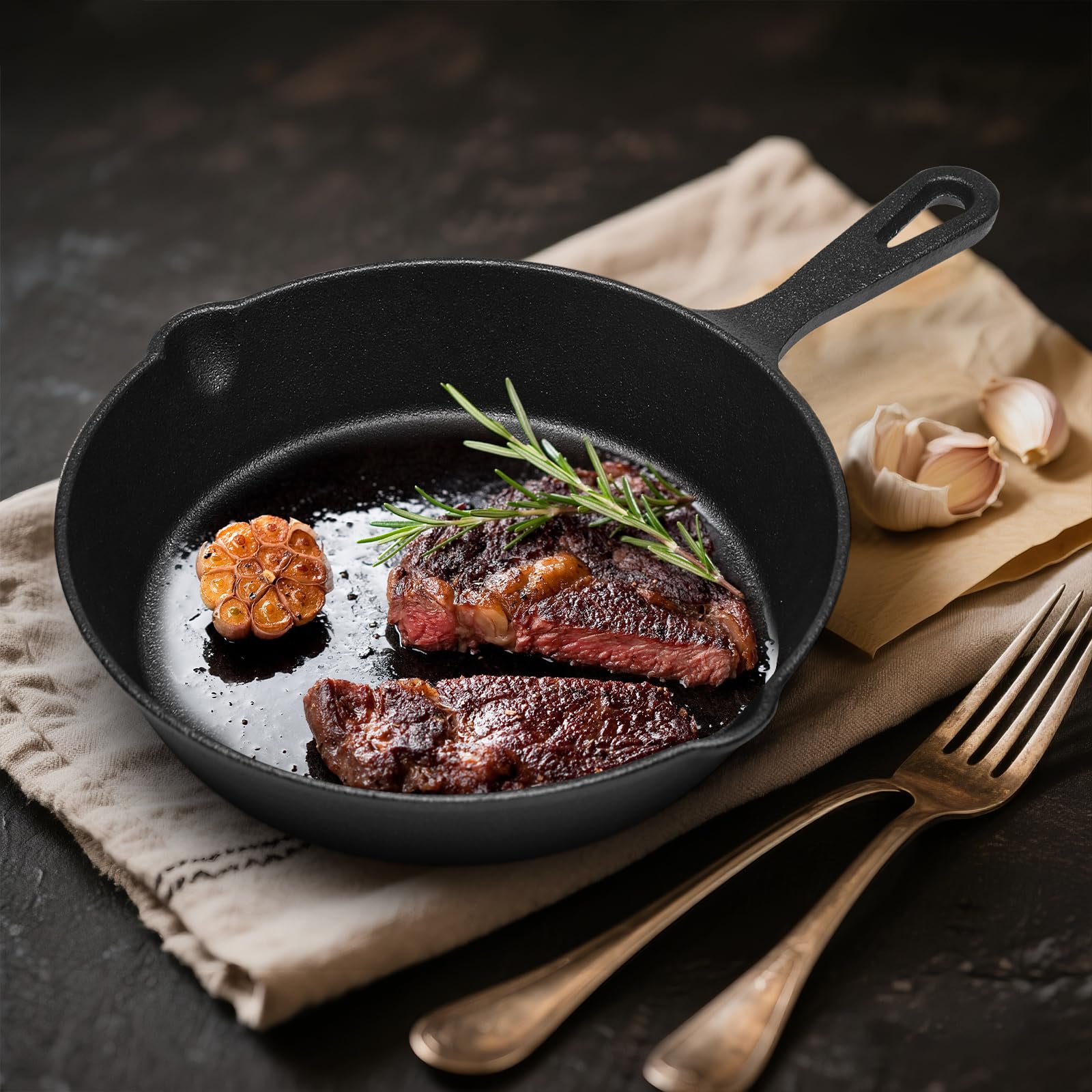 WANGYUANJI Cast Iron Skillet Set - 3-Piece (6/8/10 Inch) Uncoated Raw Iron Frying Pans - Traditional Heavy Duty Cookware for Oven, Grill, Campfire - Requires Seasoning for Natural Non-Stick - Classy Cajuns